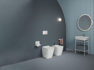 Artceram A16 floor rimless toilet, bidet and soft close seat ASV004+ASB002+ASA001